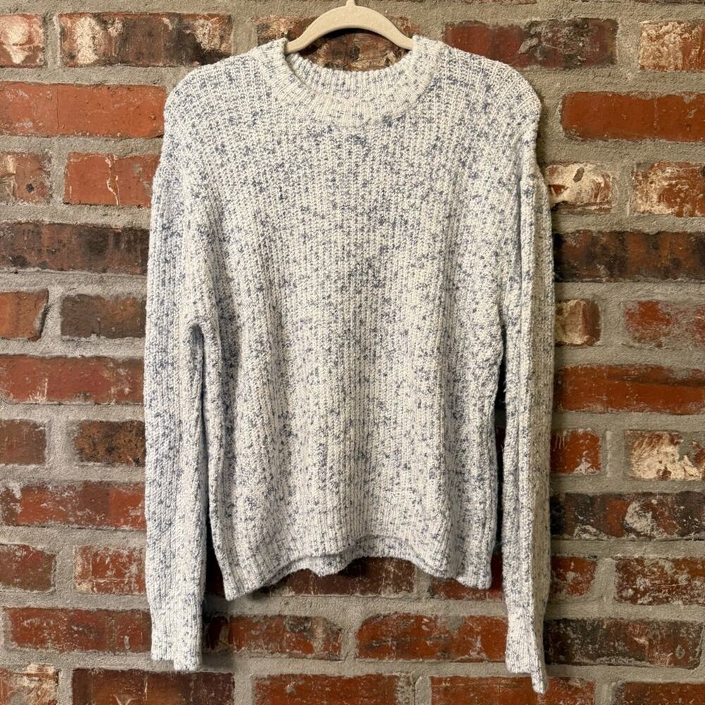 Miami Marled White and Blue Crewneck Sweater
